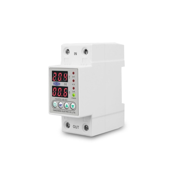 Tomzn Voltaj ve Akım Koruma Rölesi Yüksek Alçak Gerilim Koruyucu Monofaz 40A Elektrik Bekçisi