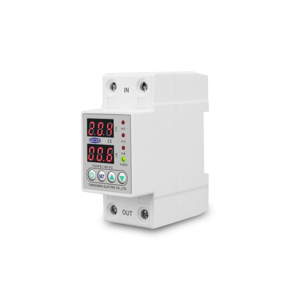 Tomzn Voltaj ve Akım Koruma Rölesi Yüksek Alçak Gerilim Akım Koruyucu 63A Elektrik Bekçisi