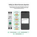 Tomzn Akıllı Voltaj ve Akım Koruma Rölesi, WiFi Özellikli Dahili Enerji Ölçer 63A - Akıllı Sigorta